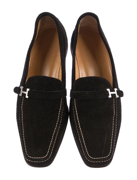 hermes suede loafers